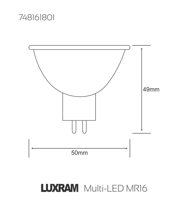 Luxram  Multi-LED MR16 GU5.3 0.7W Red  • 748161801