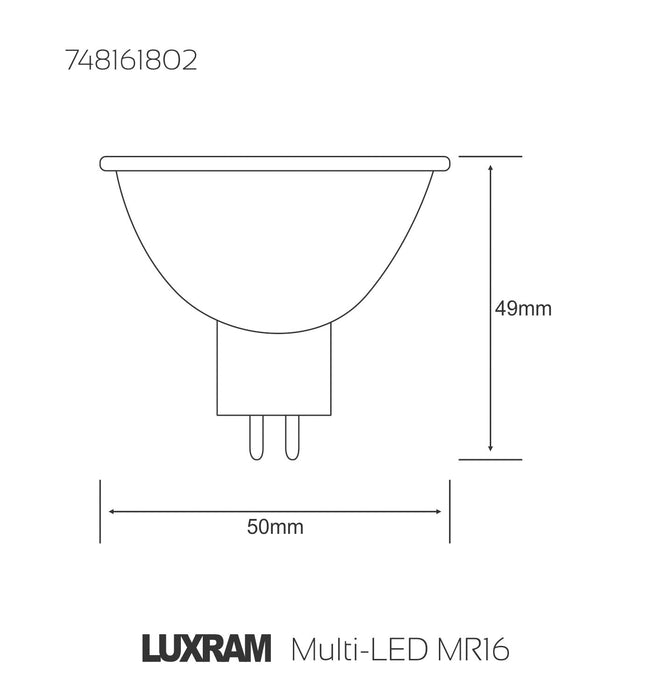 Luxram  Multi-LED MR16 GU5.3 0.7W Yellow  • 748161802