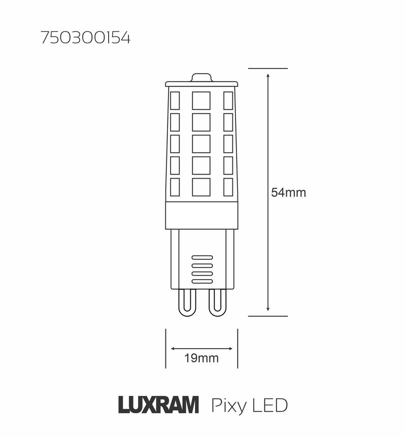 Luxram CCT LED G9 5W Switchable White 2700K/4000K/6400K 450lm, Clear Finish, 3yrs Warranty • 750300154