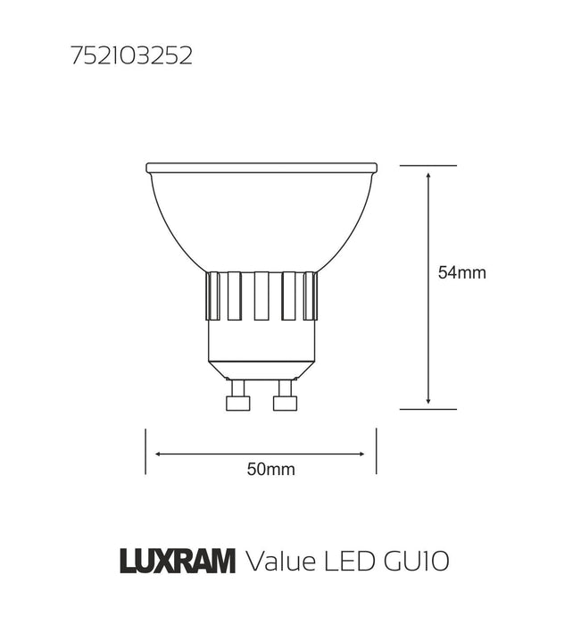 Luxram Value LED GU10 2.5W Natural White 4000K 220lm (Silver)  • 752103252