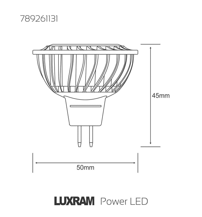Luxram  PowerLED MR16 12V 4W White 6400K 36° 325lm (White)  • 789261131