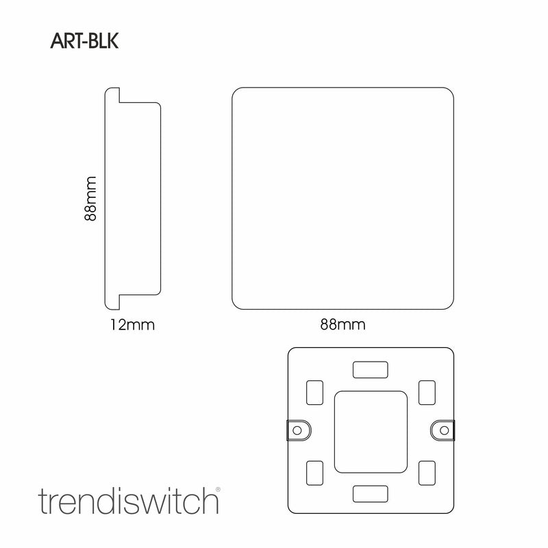 Trendi, Artistic Modern 1 Gang Blanking Plate Bright Teal Finish, BRITISH MADE, (25mm Back Box Required), 5yrs Warranty • ART-BLKBT