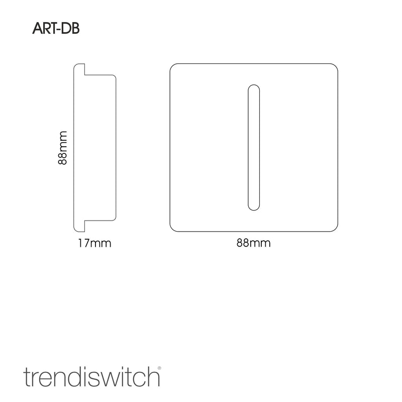 Trendi, Artistic Modern 1 Gang Doorbell Bright Teal Finish, BRITISH MADE, (25mm Back Box Required), 5yrs Warranty • ART-DBBT