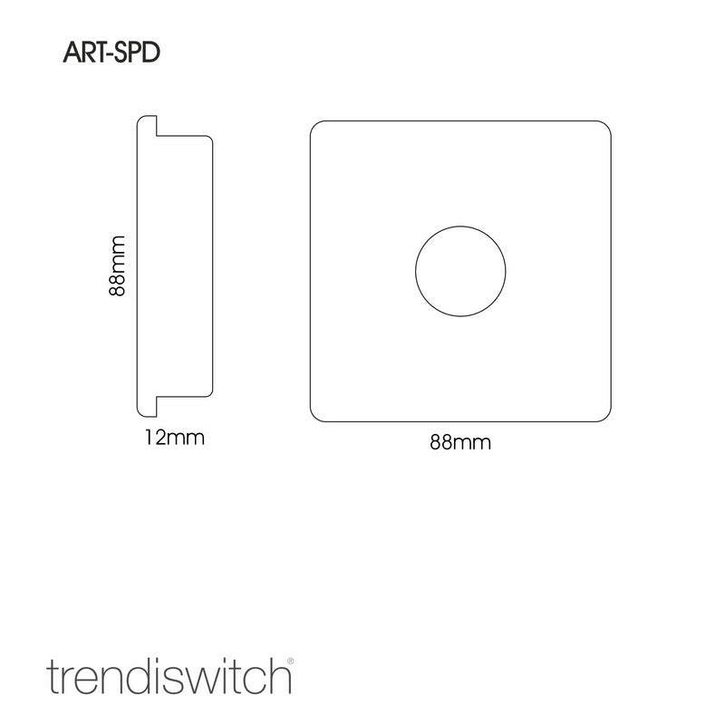 Trendi, Artistic Modern 1 Gang Fan Speed Controller Silver Finish, BRITISH MADE, (35mm Back Box Required), 5yrs Warranty • ART-SPDSI