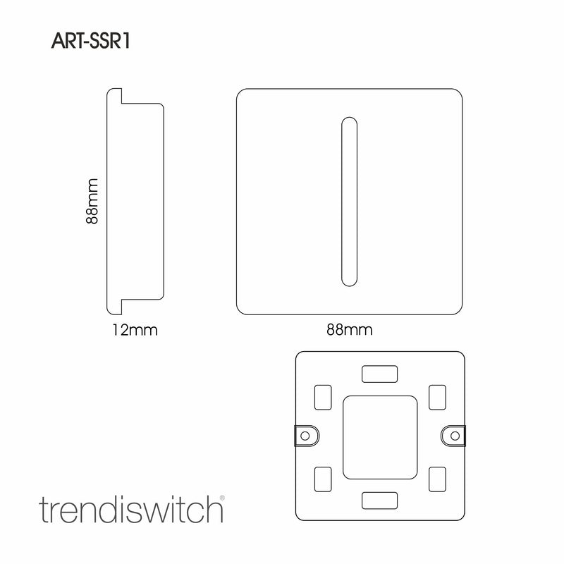 Trendi, Artistic Modern 1 Gang Retractive Home Auto.Switch Navy Blue Finish, BRITISH MADE, (25mm Back Box Required), 5yrs Warranty • ART-SSR1NV