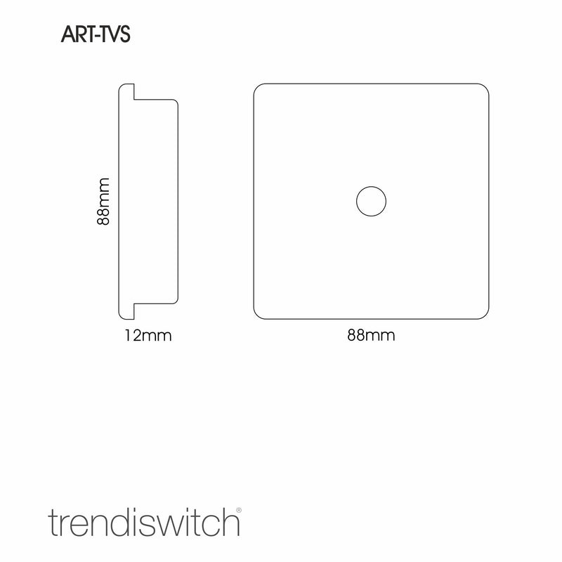 Trendi, Artistic Modern TV Co-Axial 1 Gang Bright Teal Finish, BRITISH MADE, (25mm Back Box Required), 5yrs Warranty • ART-TVSBT