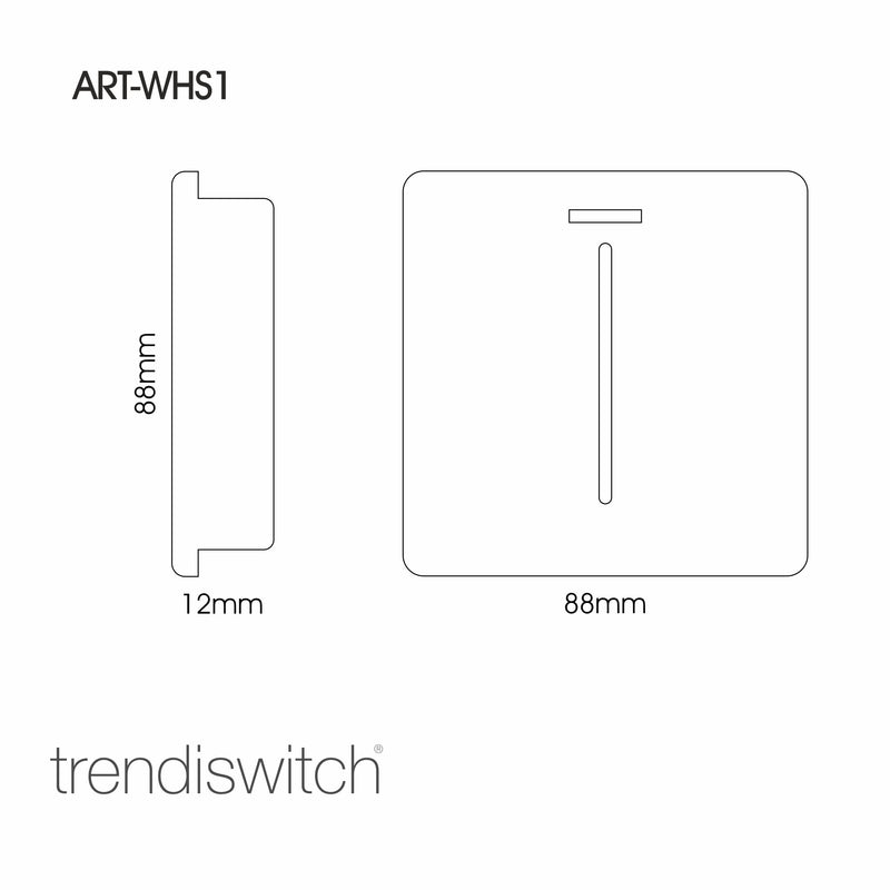 Trendi, Artistic Modern 20 Amp Neon Insert Double Pole Switch Strawberry Finish, BRITISH MADE, (25mm Back Box Required), 5yrs Warranty • ART-WHS1SB