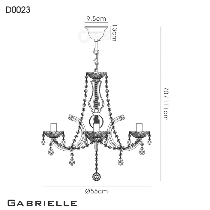 Deco Gabrielle Chandelier With Acrylic Sconce & Glass Droplets 8 Light E14 Mink Finish • D0023