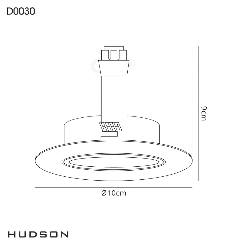 Deco Hudson GU10 Adjustable Downlight Polished Chrome (Lamp Not Included), Cut Out: 84mm • D0030