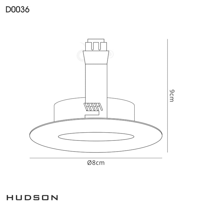 Deco Hudson GU10 Fixed Downlight Polished Chrome (Lamp Not Included), Cut Out: 60mm • D0036