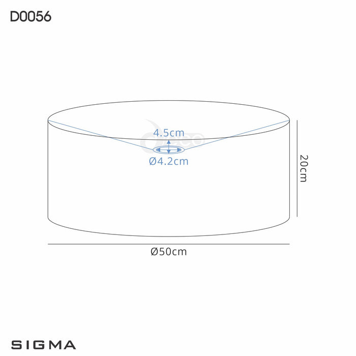 Deco Sigma Round Cylinder, 500 x 200mm Faux Silk Fabric Shade, Grey/White Laminate • D0056