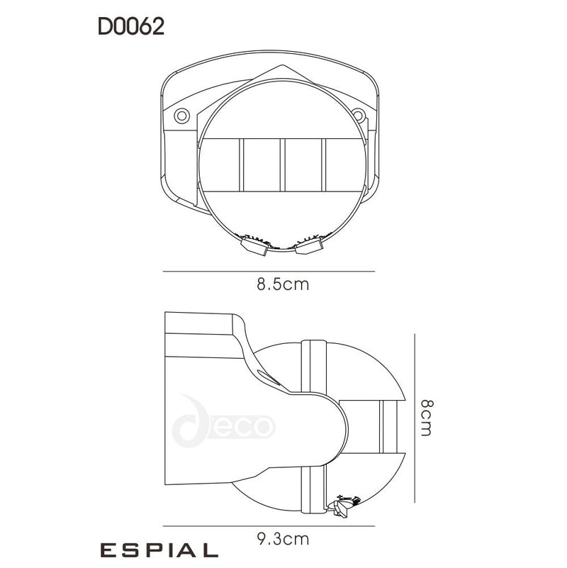 Deco Espial Stand Alone IP44 12m 180 Deg PIR Motion Sensor With Adjustable Time And Lux Level Black Finish • D0062