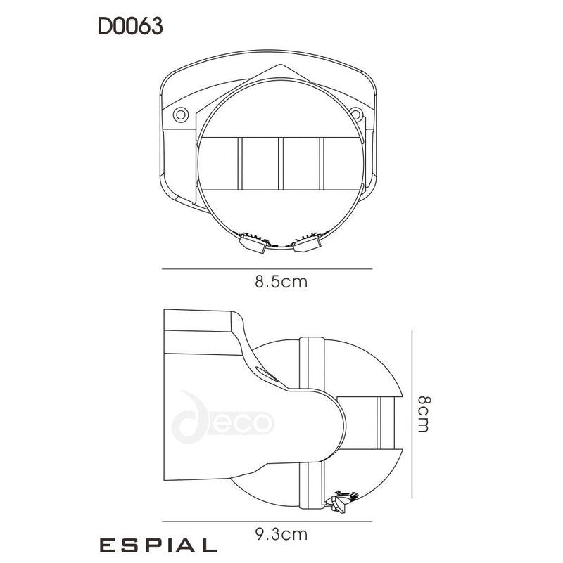 Deco Espial Stand Alone IP44 12m 180 Deg PIR Motion Sensor With Adjustable Time And Lux Level White Finish • D0063