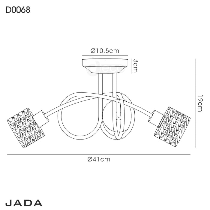 Deco Jada Ceiling 3 Light G9 Polished Chrome/ Clear Textured Glass • D0068