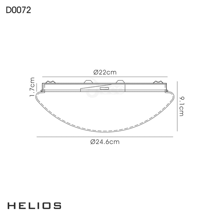 Deco Helios Ceiling,246mm Round,12W 840lm LED White 4000K • D0072