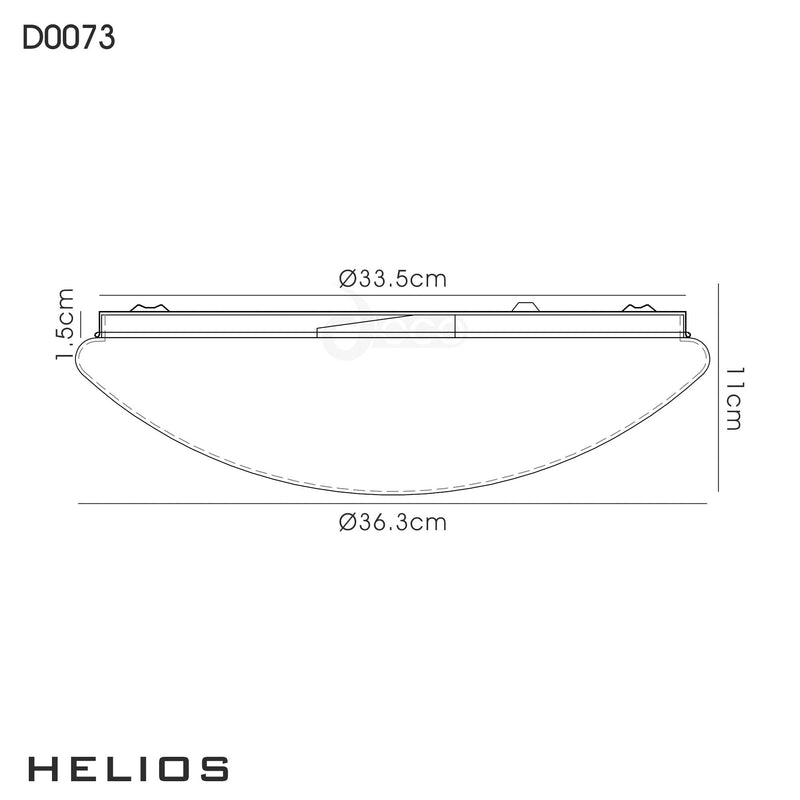 Deco Helios Ceiling,363mm Round,18W 1080lm LED White 4000K • D0073