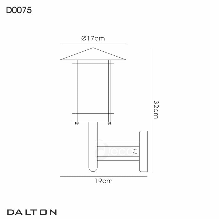 Deco Dalton Wall Lamp 1 Light E27 IP44 Exterior Stainless Steel/Clear • D0075