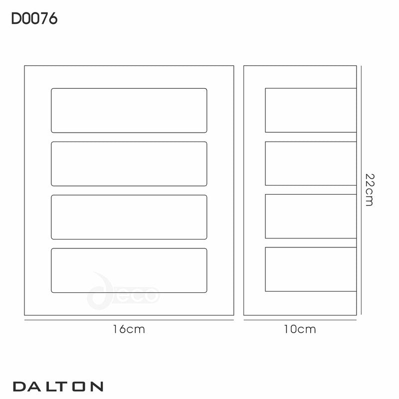 Deco Clayton Flush Wall Lamp 1 Light E27 IP44 Exterior Louvre Design Stainless Steel/Opal • D0076