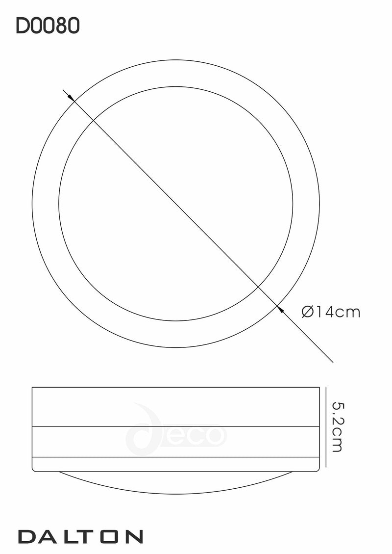 Deco Aldo Round Flush Ceiling/Wall Lamp 2.4W LED 4000K IP44 Exterior Plain Design Stainless Steel/Opal • D0080