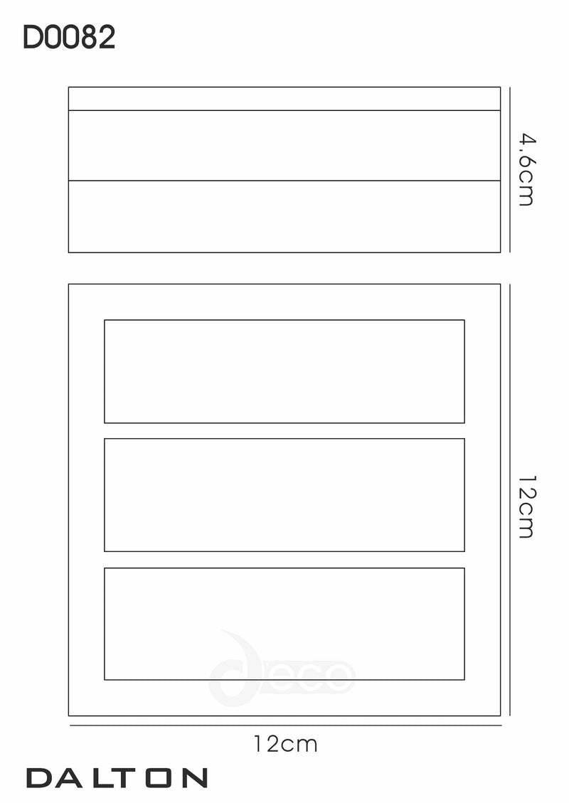 Deco Aldo Square Flush Ceiling/Wall Lamp 2.4W LED IP44 Exterior Louvre Design Stainless Steel/Opal • D0082
