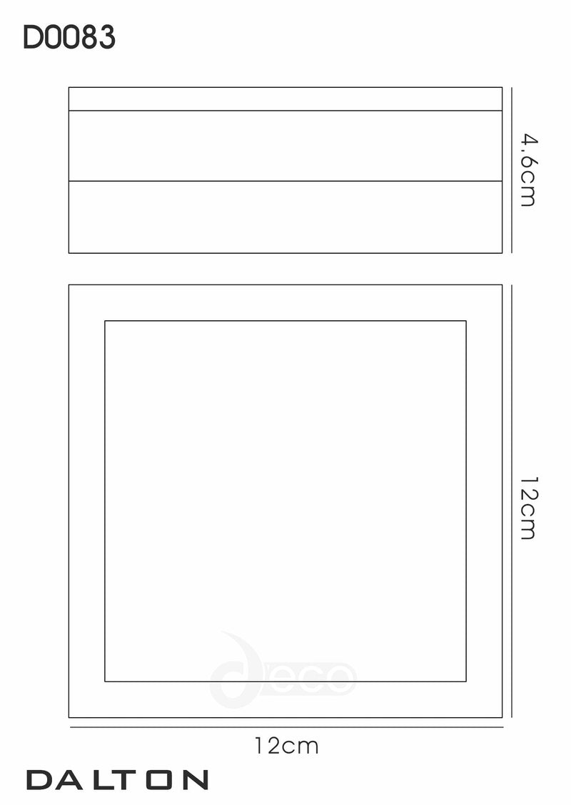 Deco Aldo Square Flush Ceiling/Wall Lamp 2.4W LED IP44 Exterior Plain Design Stainless Steel/Opal • D0083