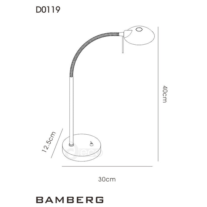 Deco Bamberg Table Lamp 1 Light G9 Antique Brass • D0119