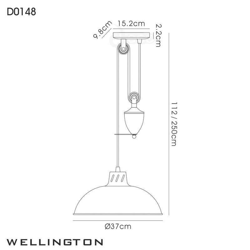 Deco Wellington Pulley System Pendant 1 Light E27 Satin Nickel • D0148