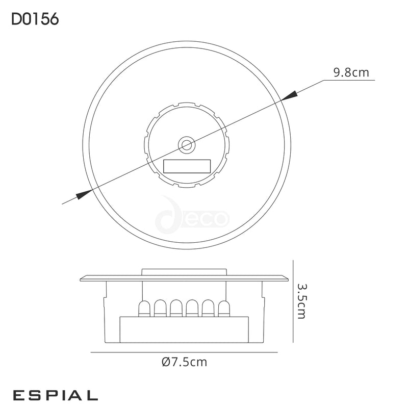 Deco Espial Round Recessed 4 Channel 6000W (4x1500W) Infrared Receiver White, Cut Out: 83mm • D0156