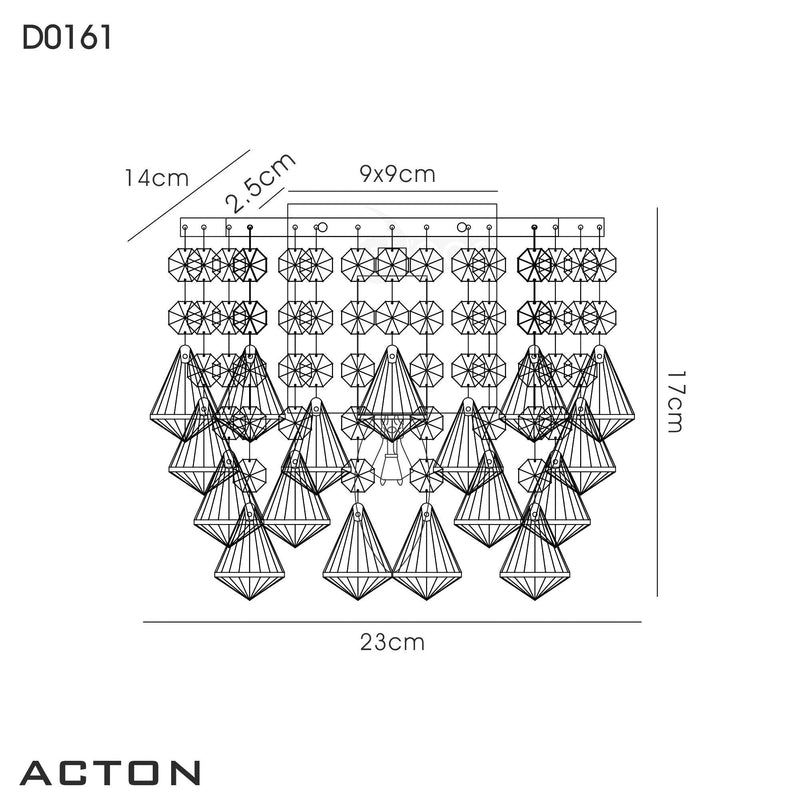 Deco Acton Wall Lamp 1 Light E14 Switched Polished Chrome/Prism Crystal • D0161
