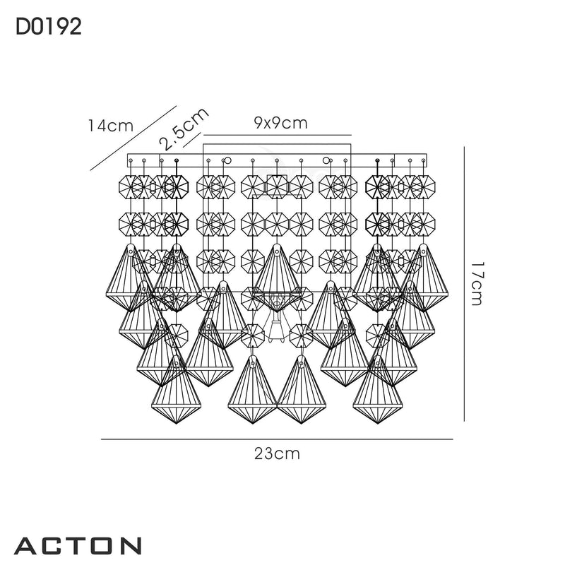 Deco Acton Wall Lamp 1 Light E14 Switched Antique Brass/Prism Crystal • D0192