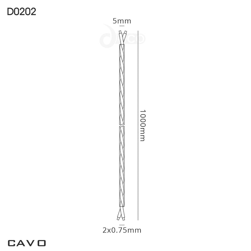 Deco Cavo 1m Clear Twisted 2 Core 0.75mm Cable VDE Approved (qty ordered will be supplied as one continuous length) • D0202