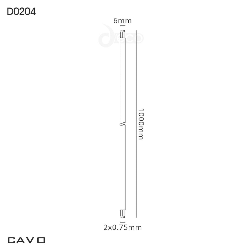 Deco Cavo 1m White PVC 2 Core 0.75mm Cable VDE Approved (qty ordered will be supplied as one continuous length) • D0204