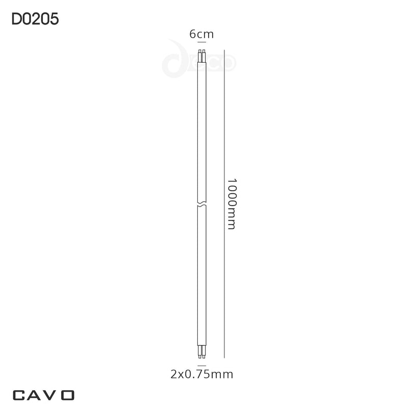 Deco Cavo 1m Black PVC 2 Core 0.75mm Cable VDE Approved (qty ordered will be supplied as one continuous length) • D0205