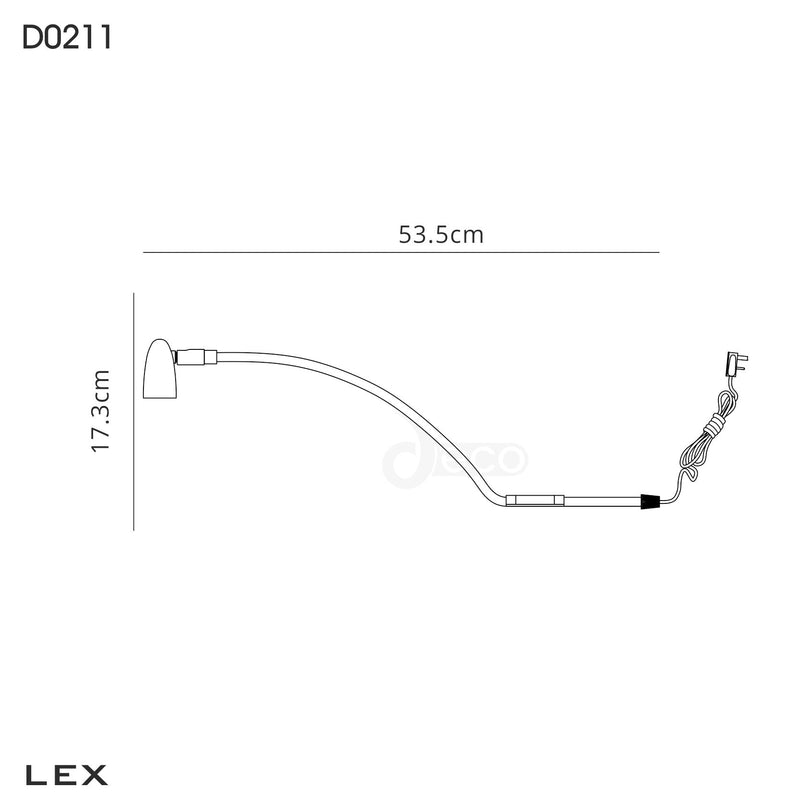 Deco Lex (Set Of 2) Over Cabinet 1 Light GU10 With Adjustable Head And 2m Cable c/w BS Plug Satin Nickel • D0211