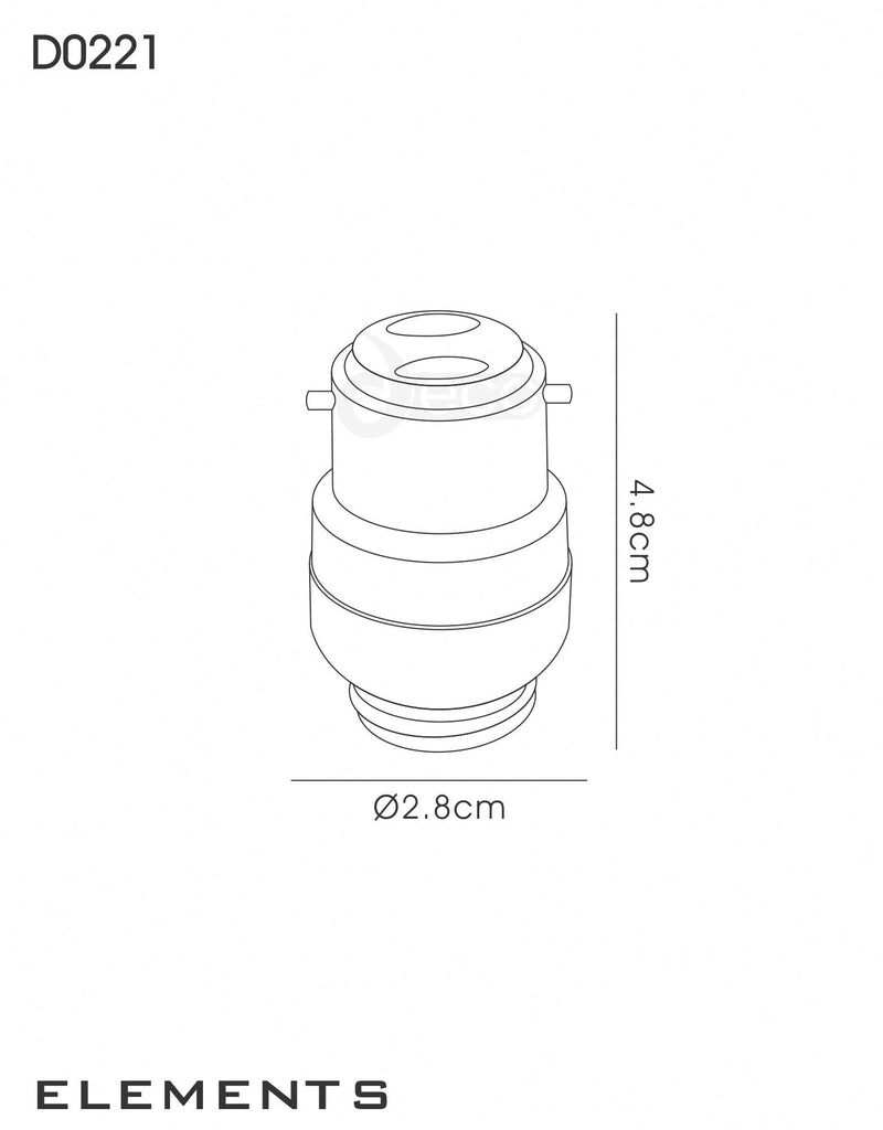 Deco Deco Elements B22 Lampholder to G9 Lamp Socket Converter Maximum Wattage 40W • D0221