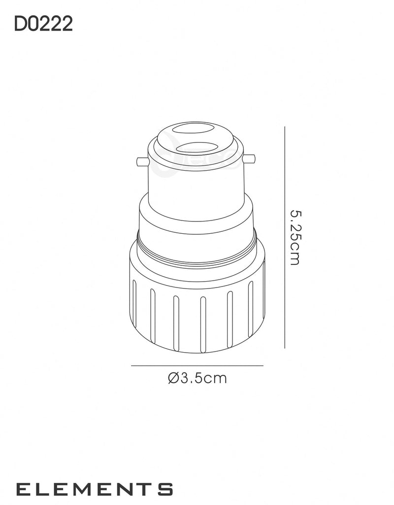Deco Deco Elements B22 Lampholder to GU10 Lamp Socket Converter Maximum Wattage 50W • D0222