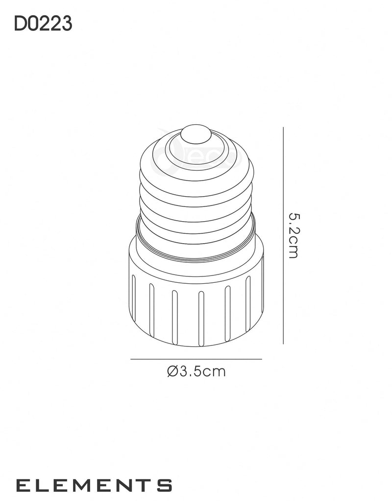 Deco Deco Elements E27 Lampholder to GU10 Lamp Socket Converter Maximum Wattage 50W • D0223