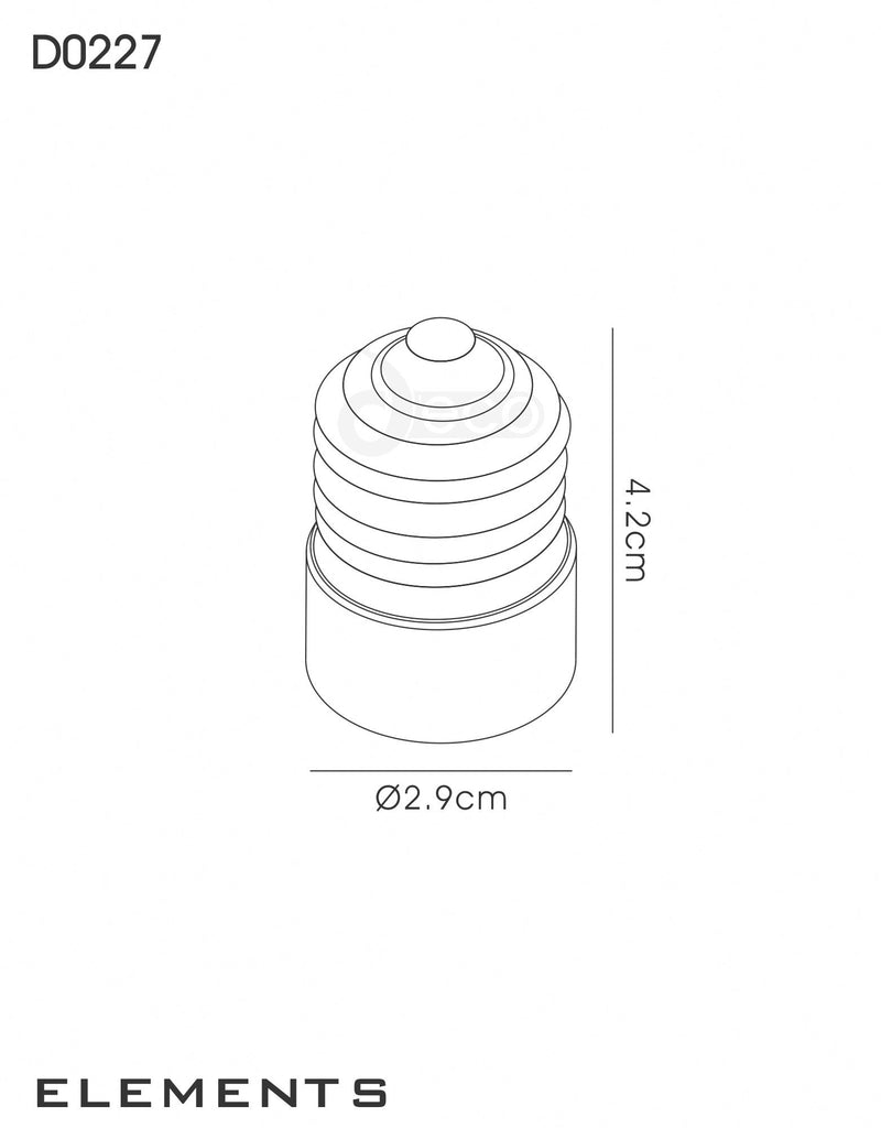 Deco Deco Elements E27 Lampholder to E14 Lamp Socket Converter Maximum Wattage 60W • D0227