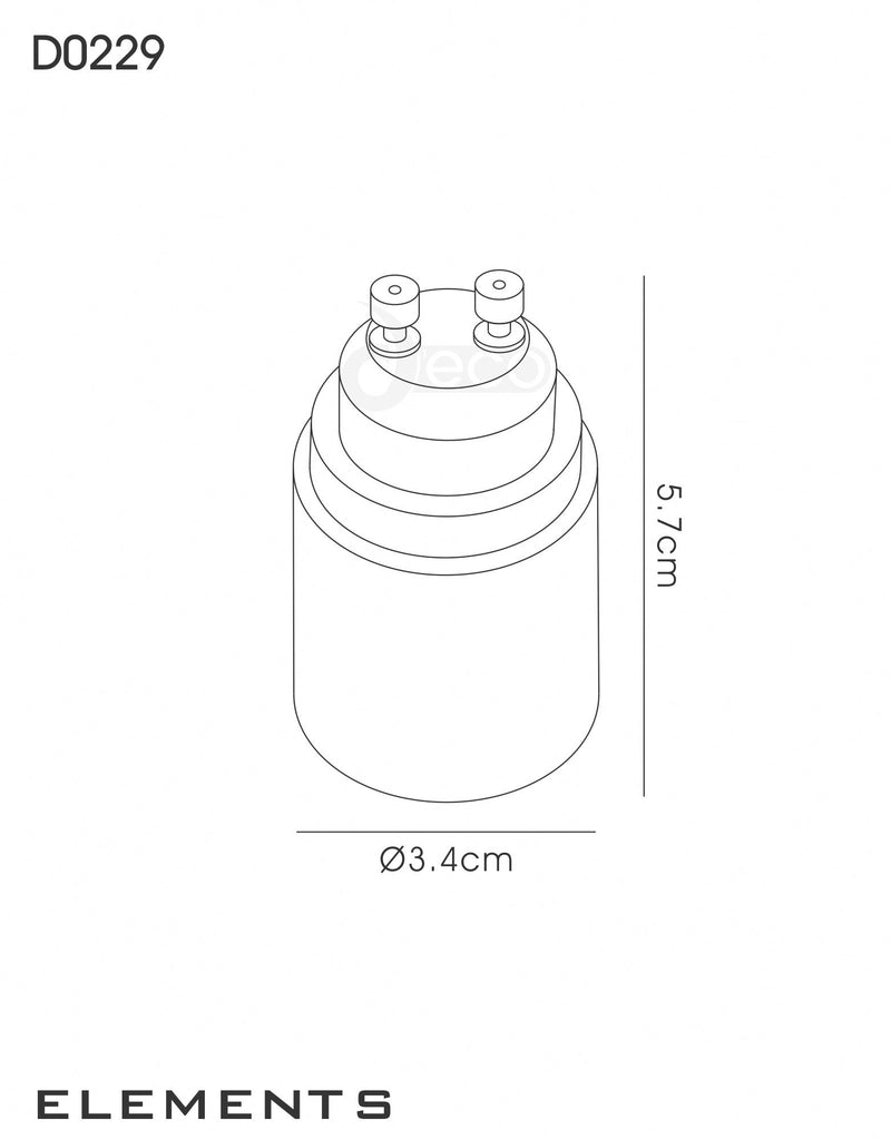 Deco Deco Elements GU10 Lampholder to E27 Lamp Socket Converter Maximum Wattage 50W • D0229