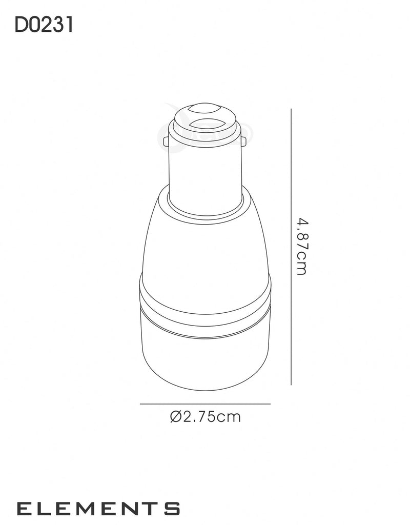 Deco Deco Elements B15 Lampholder to E14 Lamp Socket Converter Maximum Wattage 60W • D0231