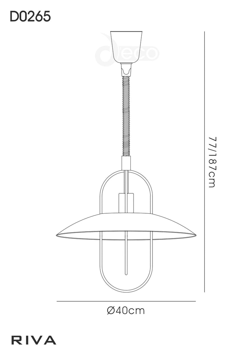 Deco Riva Rise & Fall Pendant 1 Light E27, Polished Chrome/Opal White Glass Shade • D0265