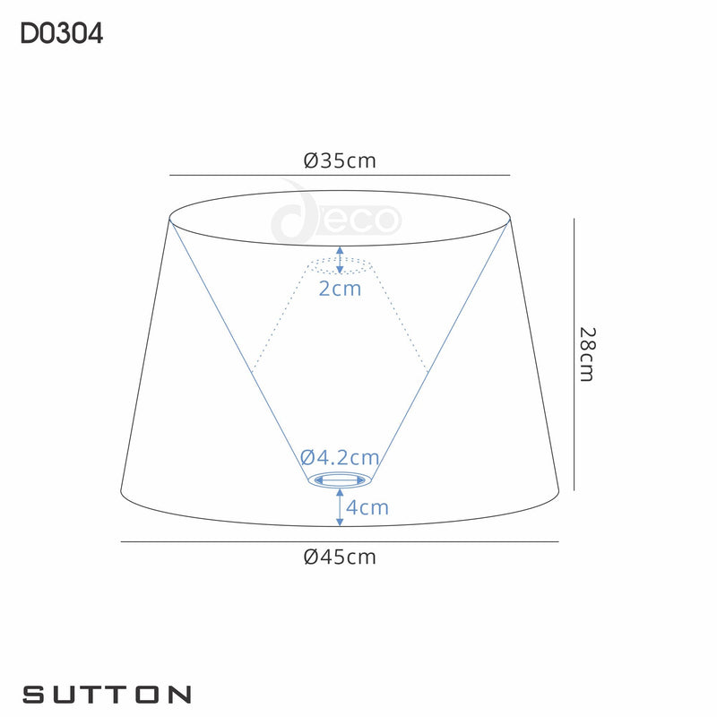 Deco Sutton Dual Mount Round Empire, 350/450 x 280mm Dual Faux Silk Fabric Shade, Nude Beige/Moonlight • D0304