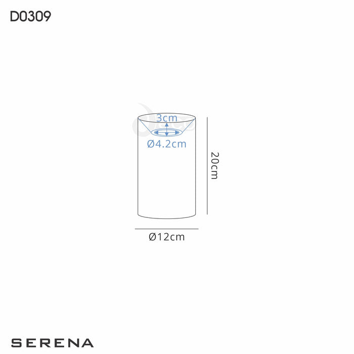 Deco Serena Round Cylinder, 120 x 200mm Faux Silk Fabric Shade, Ivory Pearl/White Laminate • D0309