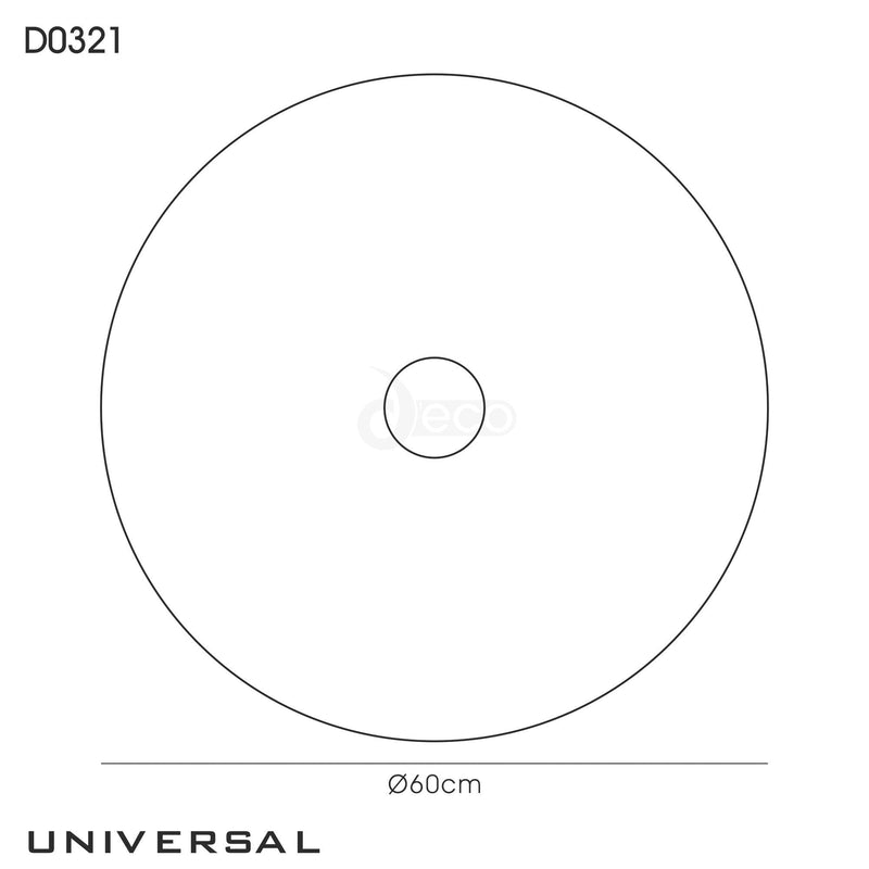 Deco Universal 600mm Frosted Acrylic Diffuser With Polished Chrome Centre Detail • D0321