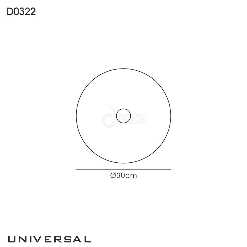 Deco Universal 300mm Frosted Acrylic Diffuser With Satin Nickel Centre Detail • D0322