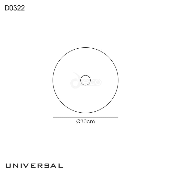 Deco Universal 300mm Frosted Acrylic Diffuser With Satin Nickel Centre Detail • D0322