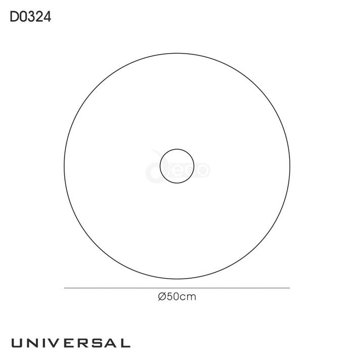 Deco Universal 500mm Frosted Acrylic Diffuser With Satin Nickel Centre Detail • D0324