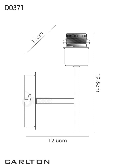 Deco Carlton 1 Light Unswitched Wall Lamp Without Shade, E27 Satin Nickel • D0371