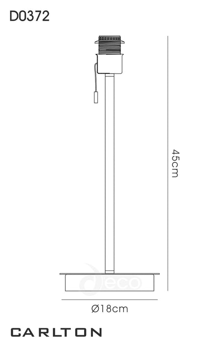 Deco Carlton Round Flat Base Large Table Lamp Without Shade, Switched Lampholder, 1 Light E27 Polished Chrome • D0372