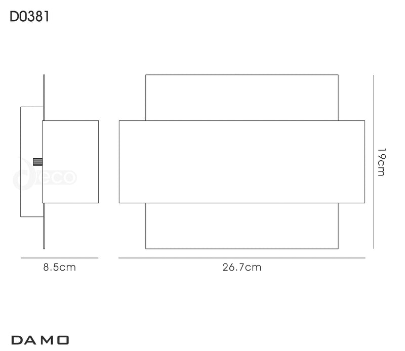 Deco Damo 2 Light G9 Flush Fitting, White Base With Black Chrome Centre Band • D0381